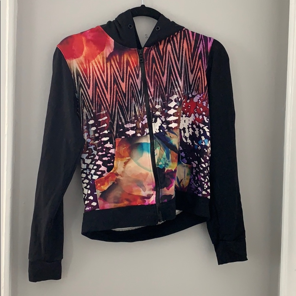 X By Gottex Abstract Rainbow Zip Up - NWOT